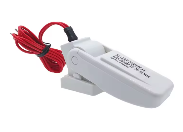 12V to 32V DC float switch rated up to 20 amps for bilge pump failsafe